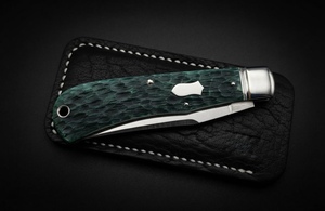 Couteau pliant à lame droite en acier Damas fait main avec manche en bois et étui en cuir, outil de survie pour le camping, vente en gros - Product Image 5