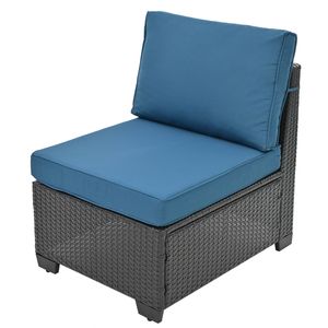 Set 10 pezzi di mobili da giardino in Rattan divano sezionale tavolino in vetro temperato cuscini da esterno in Rattan - Product Image 6