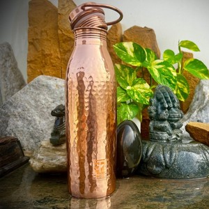 Stylish Floral <b>Copper</b> Drinking <b>Water</b> <b>Bottle</b> with Tight Seal Lid for Home Hotel Office School Gym and Outdoor Travel Use - Product Image 6
