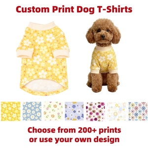 เสื้อยืดสุนัขพิมพ์ลายตามสั่ง OEM ODM เสื้อผ้าสัตว์เลี้ยงลายดอกไม้ผ้าฝ้ายโพลีเอสเตอร์พิมพ์ลายดิจิตอลสำหรับสุนัขและแมว - Product Image 2