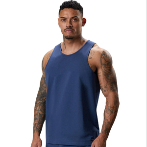 Camisetas sin mangas de algodón para hombre, estilo casual, para gimnasio y culturismo, con tejido transpirable estampado. - Product Image 1