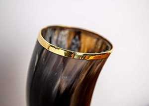 Cuerno Vikingo para Beber, Dorado, Ecológico, Pulido, con Diseño Tallado de Amor, con Logotipo, Auténtico, Venta al Por Mayor - Product Image 2