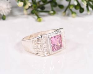Bague en zircon rose en argent sterling 925 – Bague de fiançailles et de mode pour femme avec pierre précieuse facettée |   Fabrication de bijoux en gros - Product Image 4