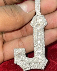 Colgante Personalizado con Inicial, de Lujo, Chapado en Oro de 18K, Plata 925, Moissanita VVS, Corte Brillante, Estilo Hip Hop, con Nombre Personalizado - Product Image 6