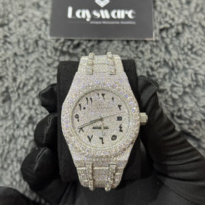 Reloj Mecánico Clásico Unisex Personalizado de Acero Inoxidable, Resistente al Agua, con Cristal de Diamantes Moissanite, Estilo Vintage de Lujo - Product Image 1