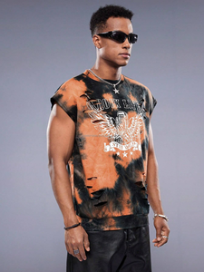 Alta calidad barato debajo de la camisa algodón Color personalizado gimnasio hueco chalecos verano sólido sudor chaleco hombres Tie Dye Tank Top - Product Image 3