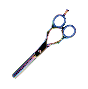 Ensemble de ciseaux de coiffure de qualité supérieure, ciseaux à effiler, ciseaux de coiffure verts, kit de coupe de cheveux avec étui en cuir - Product Image 1