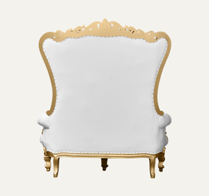 เก้าอี้บัลลังก์ไม้เนื้อแข็งสีขาวแบบดั้งเดิม แข็งแรงทนทาน เหมาะสำหรับงานแต่งงาน ห้องนั่งเล่น อพาร์ตเมนต์ เฟอร์นิเจอร์ตกแต่ง - Product Image 3