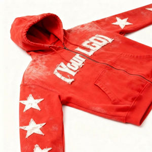 Sweat à capuche anti-décoloration 480 GSM avec patch brodé personnalisé – Streetwear en coton premium surdimensionné et vieilli - Product Image 2