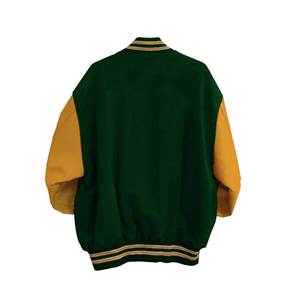 Veste universitaire en laine de qualité supérieure avec manches en cuir, broderie personnalisée, style bomber, fabricant OEM - Product Image 3