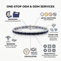 King O King Bracelet jonc en or blanc massif 18 carats véritable, saphir bleu et diamants, serti pavé, taille princesse, bijoux tendance, MOQ 1