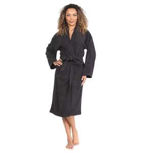 Peignoir de luxe décontracté noir uni OEM de haute qualité, nouvelle collection 2023, pour hommes et femmes, robes et ensembles de nuit - Product Image 1