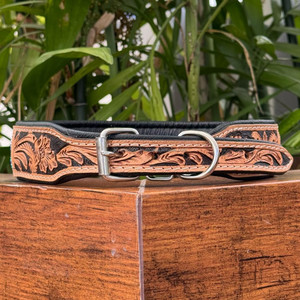 Collier de chien perlé résistant exclusif et durable usiné à la main en cuir véritable boucle en métal réglable rembourré accessoires de collier pour animaux de compagnie - Product Image 6