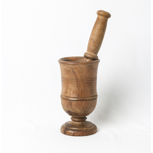 Mortero y Pilón de Madera Natural para Moler Especias y Hierbas, Herramienta Tradicional de Cocina, Manual - Product Image 3