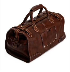 Sac de voyage en cuir véritable grande capacité pour homme – Idéal pour la gym, les week-ends et les séjours d'une nuit - Product Image 1