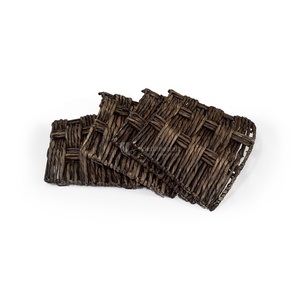 Black Water Hyacinth Woven <b>Christmas</b> <b>Tree</b> Collar, Round Rustic Woven Decorative <b>Base</b> <b>for</b> Artificial <b>Trees</b> - Product Image 3