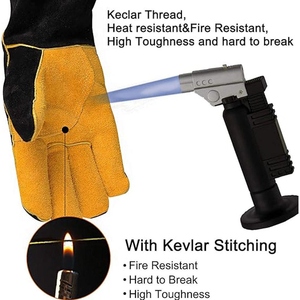 Gants de soudage en cuir de vachette renforcé, résistants, pour la sécurité au travail, la protection des mains, la lutte contre les incendies, les barbecues - Product Image 4