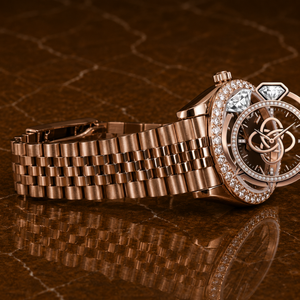 Montre bracelet pour homme en acier inoxydable de style bijoux de luxe, avec mouvement à quartz chronographe analogique de 20 mm et diamants en moissanite - Product Image 2
