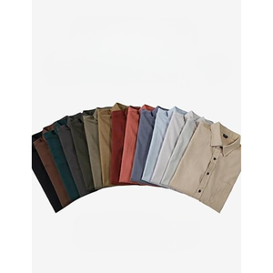 Camisa de Hombre Elástica, Estilo Vintage Envejecido, Transpirable, Casual, Suave, de Manga Larga, con Botones y Bolsillo, 100% Poliéster - Product Image 6