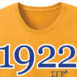 T-shirt brodé personnalisé Sigma Gamma Rho 1922, année de fondation de la sororité grecque, tee-shirt décontracté en coton, vêtements universitaires, streetwear - Product Image 2