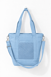 Bolsa de Lona Blanca con Asa de Hombro Ajustable, Cierre de Cremallera, Plegable, para Compras y Viajes Diarios - Product Image 6