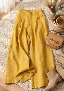 Women's Mid Waist Striped <b>Harem</b> Pants Cotton Corduroy Loose Fit Drawstring Bohemian Style With Pockets - Product Image 6