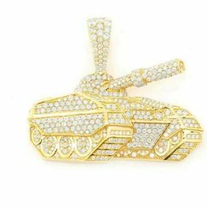 Pendentif en moissanite en gros, plaqué or, en argent sterling 925, bijoux fins, cadeau pour amis, idéal pour les fêtes et le hip-hop - Product Image 1