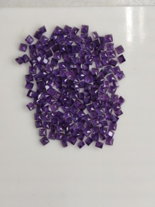 Piedras Preciosas Sueltas de Amatista Africana Natural, Corte Princesa Cuadrado de 4MM, para Joyería - Product Image 4