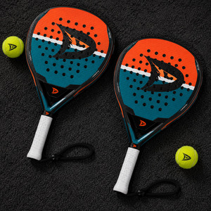 Raqueta de Pádel Profesional de Fibra de Carbono 12K, Fabricante de Raquetas de Pádel con Logotipo Personalizado, Forma de Diamante, Color Verde Azulado y Naranja, Raqueta de Pádel de Alta Potencia para Torneos - Product Image 1