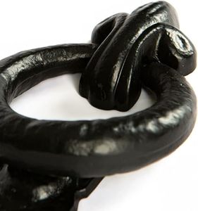 Timbre de Puerta Negro Antiguo, Timbre de Puerta Delantero Tradicional Negro, Timbre de Puerta Rústico de Hierro Negro, Timbre de Hierro Fundido - Product Image 4