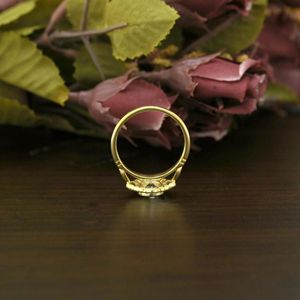 Anillo de Compromiso con Diamante Cultivado en Laboratorio, Corte Brillante Redondo, RITZIN |   Anillo de boda con halo y engaste de circonitas |   Estilo Adorable para Mujer - Product Image 3