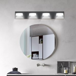 Lampada da Parete a LED Moderna Nera Elegante da 29 Pollici con 4 Luci per Bagno e Specchio, Apparecchio per Doccia - Product Image 5