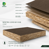 Panneau OSB (Oriented Strand Board) mélaminé Jinbase SXT2887 Mocha Linear Oak 18 mm E0 1220x2440 mm pour meubles et menuiseries