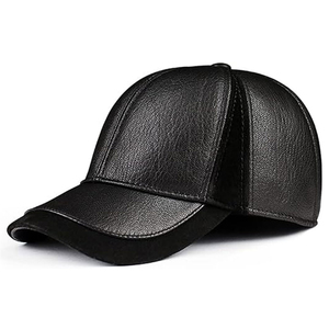 High Quality Custom Logo Unisex Leather <b>Baseball</b> <b>Caps</b> Breathable Waterproof Adjustable Solid Canvas Sports Casual Style 6-Panel - Product Image 1