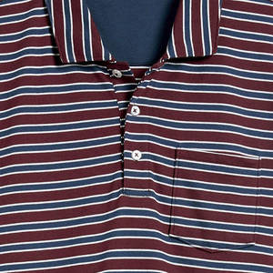 Polo à manches courtes rayé pour homme, en coton Oxford respirant, coupe classique, boutons, tissu tissé, style décontracté - Product Image 5