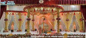 Mandap de mariage indien du Sud portable, thème rustique, décoration florale traditionnelle pour mariages en intérieur, installation en FRP, Floride, Australie - Product Image 5