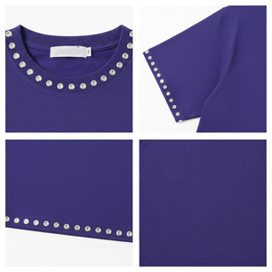 Camiseta Morada Extra Grande para Hombre, Jersey Liso con Cuello Redondo, Estampado Personalizado, Ropa Urbana - Product Image 6
