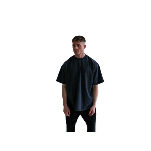 Premium 300 GSM Heavyweight Men's Oversized Solid Color O-Neck Short Sleeve Casual T-<b>Shirt</b> <b>100</b>% Cotton Jersey Knitted Fit - Product Image 1