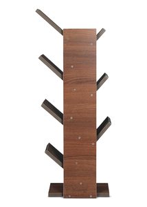 Modern Wooden <b>Tree</b> Shape 5-Tier Foldable <b>Bookshelf</b> Display Rack Buff Storage Holder for Living Room Home Office - Product Image 3