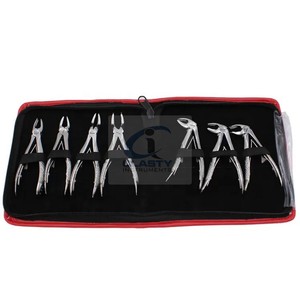 Kit de 7 instruments chirurgicaux dentaires pédiatriques, forceps d'extraction manuels, acier inoxydable, certifié ISO, OEM - Product Image 1