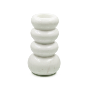 Porte-bougie rond en marbre blanc fait main en Inde, élégant centre de table, décoration pour la maison et la cuisine, vente en gros au meilleur prix - Product Image 1