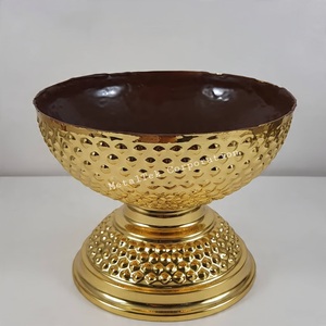 Tazón de Chocolate de Lujo Chapado en Oro, Elegante Centro de Mesa de Metal Martillado Hecho a Mano, Tazones Decorativos para el Hogar y Regalos de Boda - Product Image 5