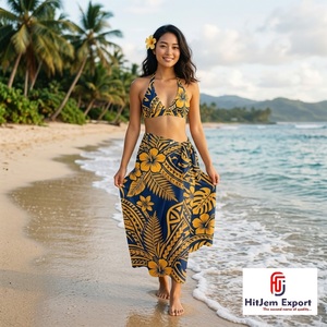 Wholesale Printed Pareo Vacation Wrap Island Beachwear Summer Waist Skirt Lightweight <b>Cover</b> <b>Up</b> Custom Woven Fabric Supplier - Product Image 2