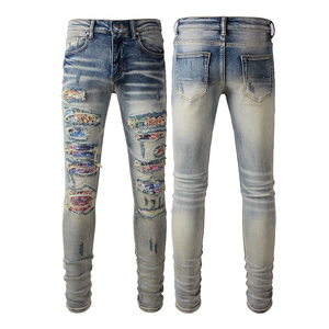 Customized Wholesale Fashion Denim Trousers <b>Men's</b> Distressed Trouser Fit High Street <b>Men's</b> Streetwear <b>Men's</b> Distressed Trouser - Product Image 6