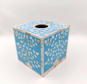 European Design MDF Napkin Tissue <b>Box</b> Resin MOP Inlay Handmade Eco-Friendly Living Room Table Christmas Gifts Accessories - Product Image 2
