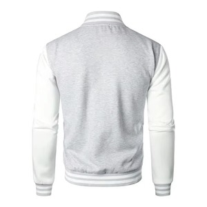 Custom Heavyweight Chenillen Embroidered Wool Lettering Geometric Stand Collar Wool Sleeves Letterman Varsity <b>Jacket</b> Unisex - Product Image 1