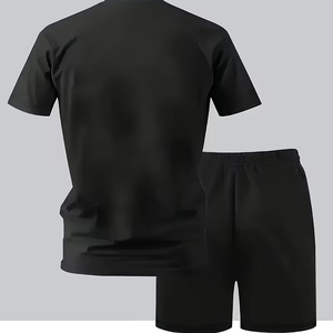 Conjunto de Camiseta y Pantalones Cortos Cargo para Hombre, Fabricante, 2 Piezas, Algodón Casual, OEM, ODM, Logotipo Personalizado, Venta al Por Mayor - Product Image 2