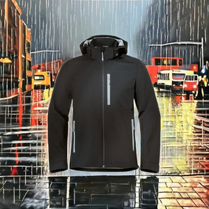 Chaqueta Bomber Holgada con Capucha para Hombre, Cierre de Cremallera, Impermeable, Resistente al Viento, Ecológica, Ropa Urbana de Primavera - Product Image 4