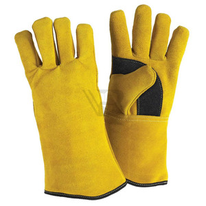 Gants de barbecue multifonctionnels en cuir à manches longues résistants à la chaleur, gants mécaniques, gants de soudage - Product Image 5