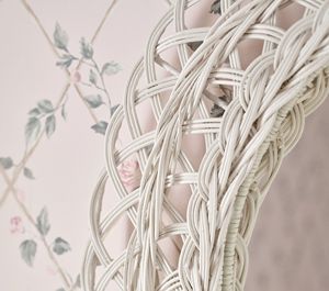 Espejo de Pared Redondo de Mimbre Blanco, Estilo Rústico Boho, Decoración para Dormitorio o Cuarto de Niños, Venta al Por Mayor OEM - Product Image 2